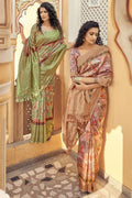 Digital Print Saree Mint Green Digital Print Saree saree online