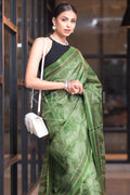 Digital Print Saree Olive Green Digital Print Saree saree online