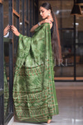 Digital Print Saree Olive Green Digital Print Saree saree online