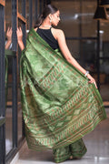 Digital Print Saree Olive Green Digital Print Saree saree online