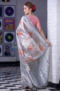 Digital Print Saree Pearl River Grey Digital Print Saree saree online