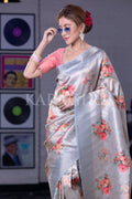 Digital Print Saree Pearl River Grey Digital Print Saree saree online