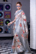 Digital Print Saree Pearl River Grey Digital Print Saree saree online