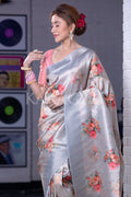 Digital Print Saree Pearl River Grey Digital Print Saree saree online