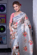 Digital Print Saree Pearl River Grey Digital Print Saree saree online