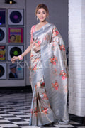 Digital Print Saree Pearl River Grey Digital Print Saree saree online