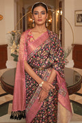 Digital Print Saree Pink Black Digital Printed Saree saree online