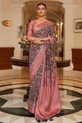 Digital Print Saree Pink Black Digital Printed Saree saree online