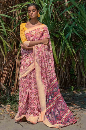 Purple Digital Print Saree