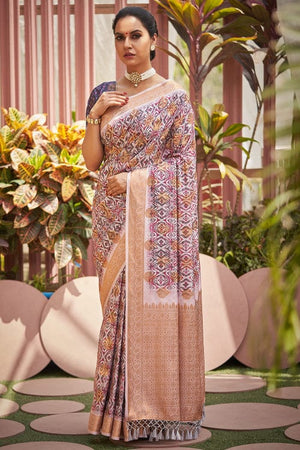 Rose Pink Digital Print Saree