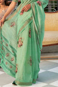 Digital Print Saree Sea Green Digital Print Saree saree online