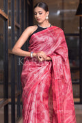 Digital Print Saree Strawberry Pink Digital Print Saree saree online