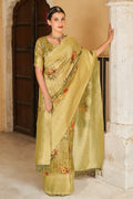 Digital Print Saree Yellow Digital Print Saree saree online