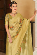 Digital Print Saree Yellow Digital Print Saree saree online