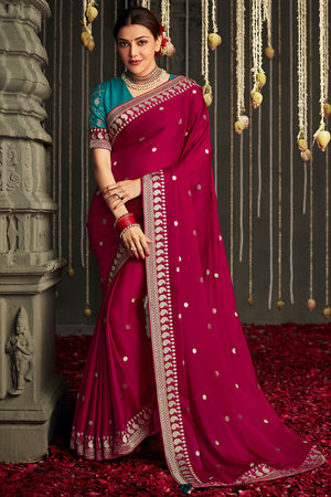 Hibiscus Purple Dola Silk Saree