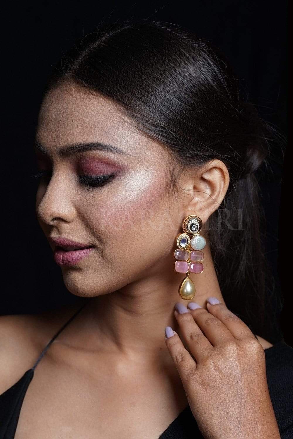 khoj.city - Spiti Handpainted Pink (Earrings) – KHOJ.CITY