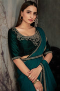 green georgette saree