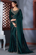 green georgette saree