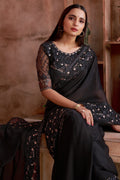 black georgette saree