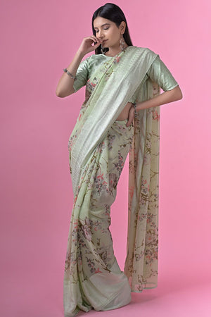 Light Green Georgette Saree