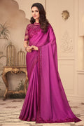 pink georgette saree