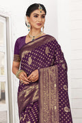 Grape Violet Silk Saree