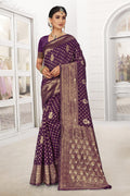 Grape Violet Silk Saree