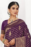 Grape Violet Silk Saree