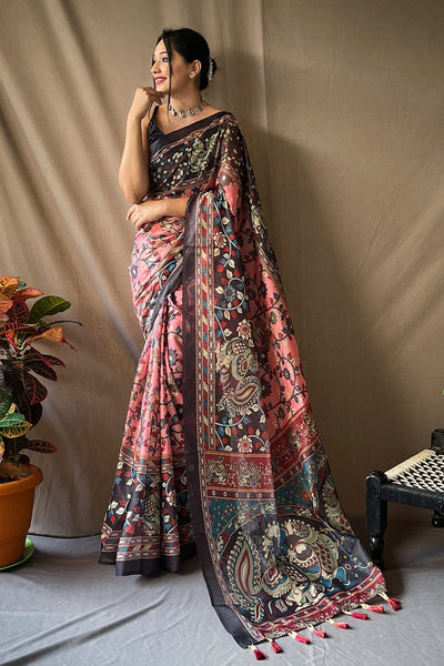 Buy Chiffon Kalamkari Sarees for Women Online from India's Luxury Designers  2024