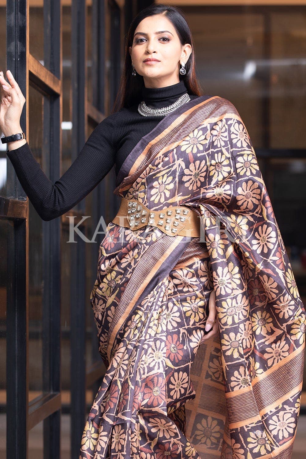 Mustard Kalamkari Chanderi Saree – Kalanjali Ethnics