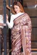 Kalamkari Saree Sangria Brown Kalamkari Saree saree online