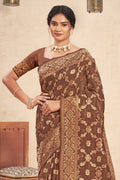 Copper Brown Cotton Saree