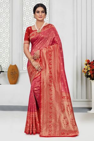 Thulian Pink Silk Saree