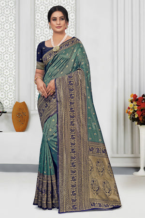 Jungle Green Silk Saree