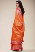 Apricot Orange Kanjivaram Saree