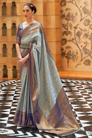 Lavender Soft Banarasi Saree with Designer Blouse | TST | The Silk Trend