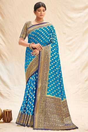 Cerulean Blue Kanjivaram Saree