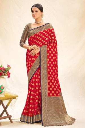 Crimson Red Kanjivaram Saree