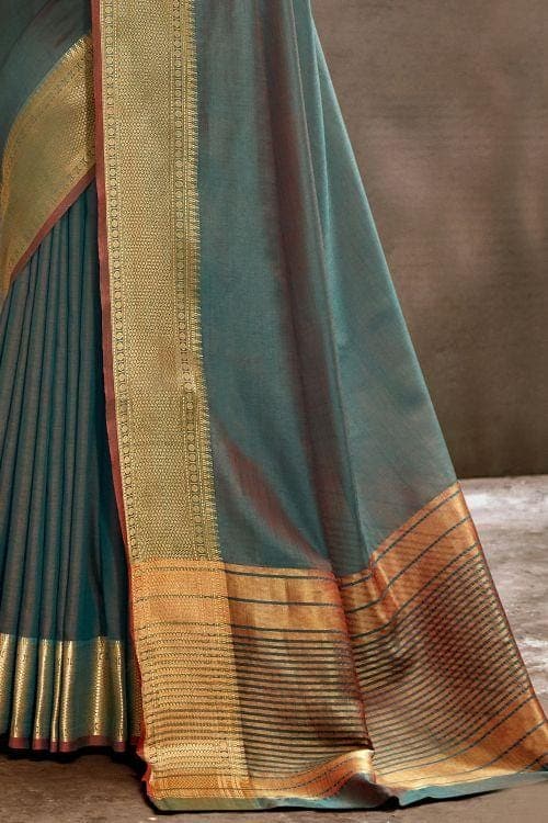 Buy Tiger Orange Tussar Saree online-Karagiri