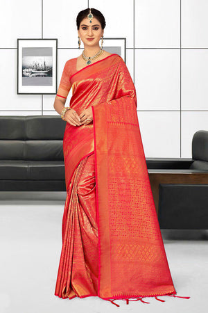 Imperial Red Kanjivaram Saree