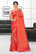 red kanjivaram saree