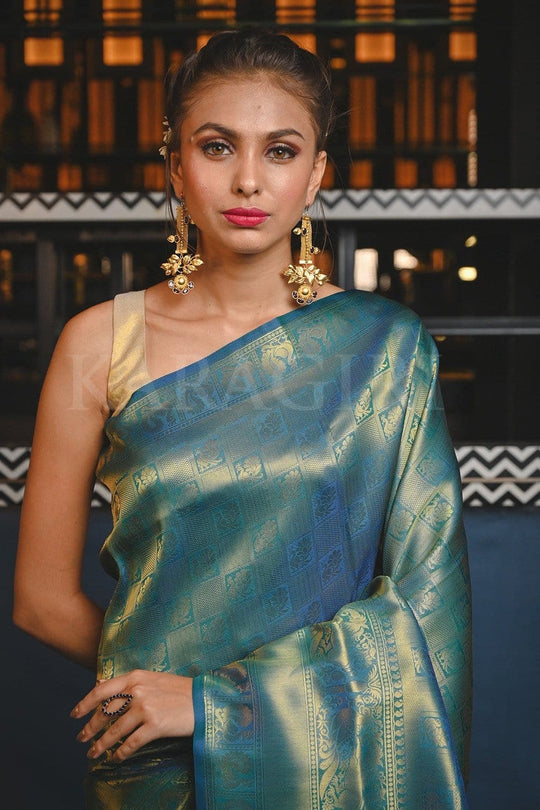 Buy Brown Kanjivaram Saree online-Karagiri