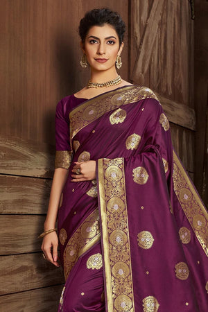 Sangria Purple Kanjivaram Saree