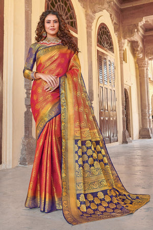 Scarlet Red Kanjivaram Saree