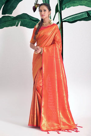 Scarlet Red Kanjivaram Saree