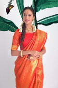 silk saree, red saree