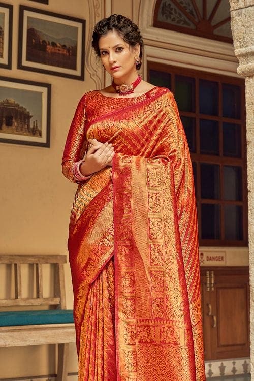 kanjivaram saree vermilion red kanjivaram saree silk saree online