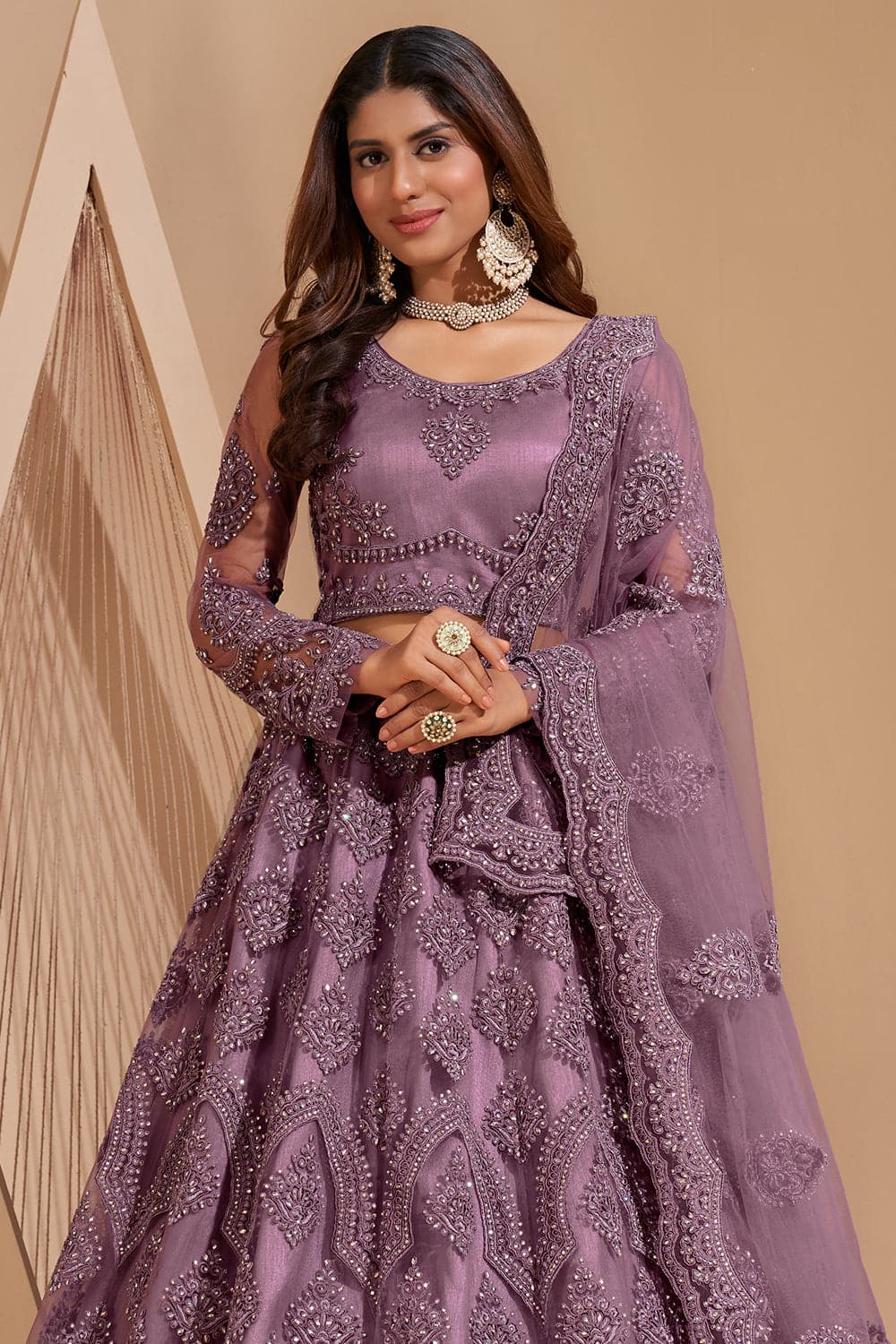 Bright Pink Embroidered Bridal Lehenga Set Design by Mishru at Pernia's Pop  Up Shop 2024