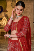 red lehenga choli