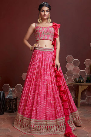 Buy Pink Shaded Sequins Silk Party Wear Lehenga Choli Indian Sequin Lehenga  Choli Pink Lehenga Online in India - Etsy